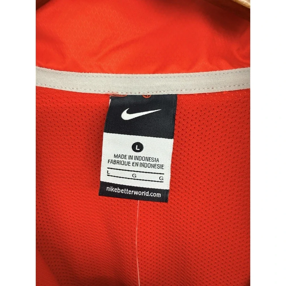 Nike Mens LARGE Ball State Football Red Windbreaker Quarter Zip Coach Jacket NEW